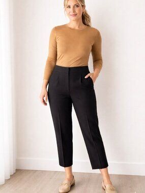 Nine West Womens Black Dress Pants 18 Petite Flat Front Work Wear Tapered Career